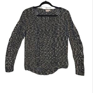 Vintage Mudd Crochet Style Salt and Pepper Sweater size L